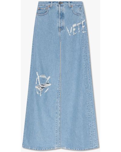 Vetements Blue Jeans With Logo