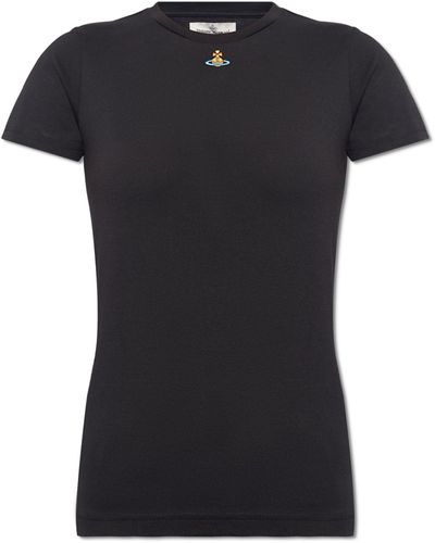 Vivienne Westwood 'peru' T-shirt With Logo, - Black