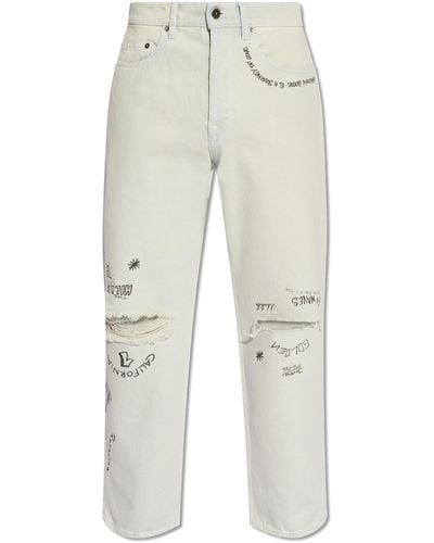 Golden Goose Printed Jeans, - White