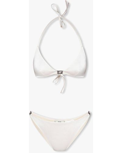 Fendi Cream Two-piece Swimsuit - White