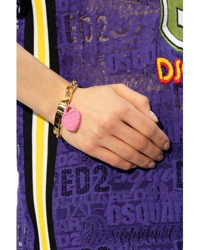 DSquared² Bracelet With Logo, - Pink