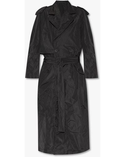Balenciaga Loose-Fitting Trench Coat - Black