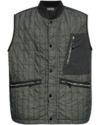 Stone Island Quilted Vest, - Black