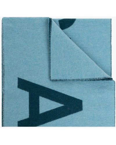 Acne Studios Scarf With Logo - Blue