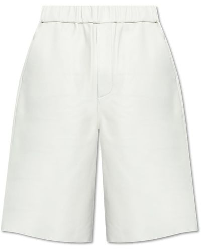Ami Paris Leather Shorts - White