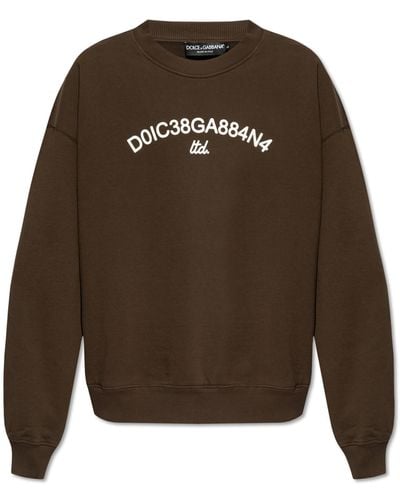 Dolce & Gabbana Printed Sweatshirt, - Brown