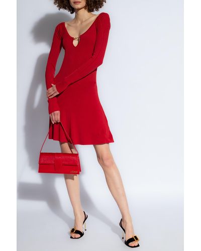 Jacquemus 'pralu' Ribbed Dress, - Red