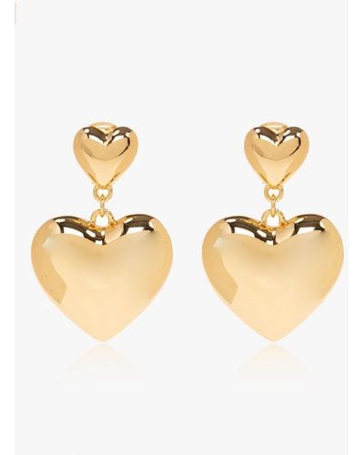 Moschino Heart-shaped Clip-on Earrings - Metallic