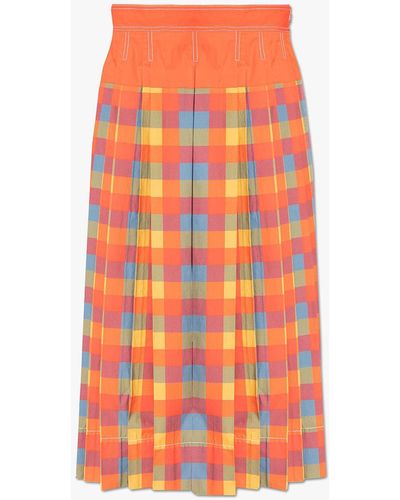 Tory Burch Pleated Skirt - Orange