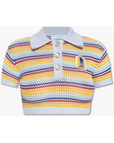 Casablancabrand Cropped Polo Shirt - Multicolor