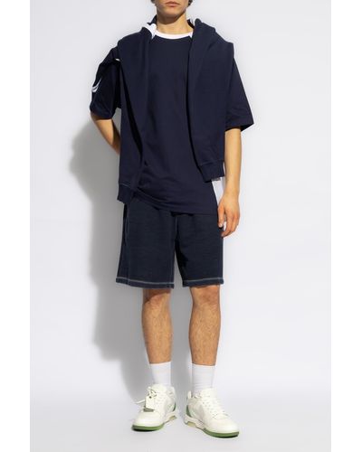 DSquared² Sweat Shorts With Worn-out Effect, - Blue