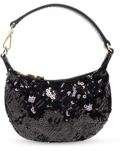 Ganni Monogrammed Handbag - Black