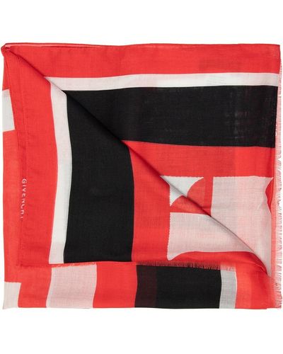 Givenchy Scarf With Logo - Red