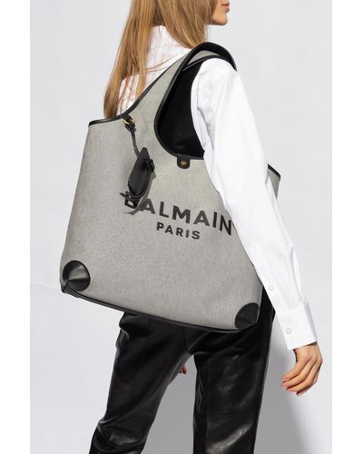 Balmain 'b-army' Shopper Bag, - Gray