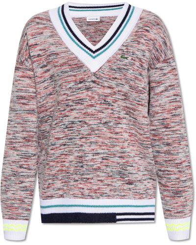 Lacoste Jumper With Logo, - Pink