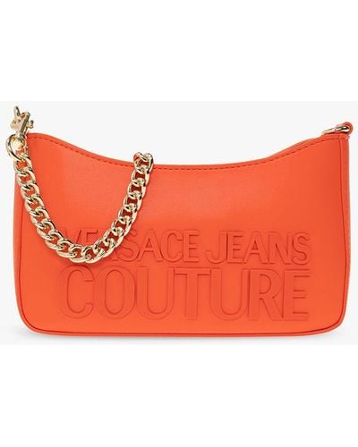 Versace Shoulder Bag With Logo - Orange