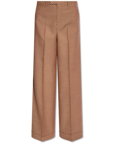 Gucci Monogrammed Trousers, - Brown