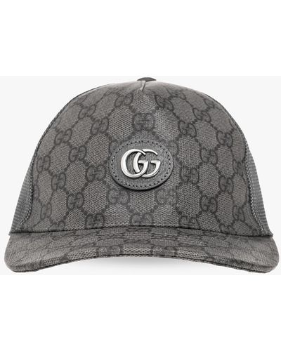 Gucci Monogram-pattern Cotton-blend Baseball Cap - Grey