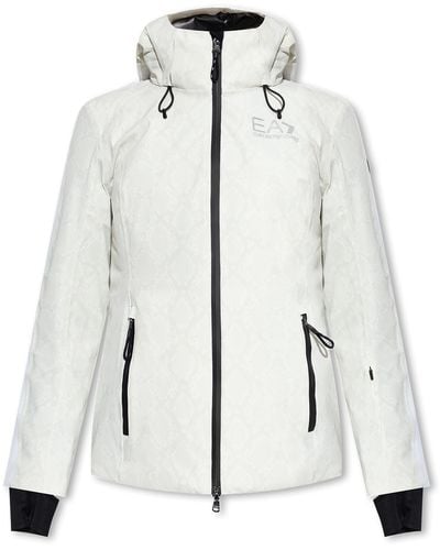 EA7 Ski Jacket With Logo, - White