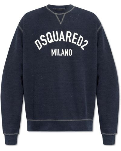 DSquared² Sweatshirt With Logo, - Blue