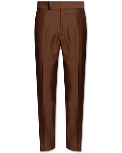 Tom Ford Pleat-front Trousers, - Brown