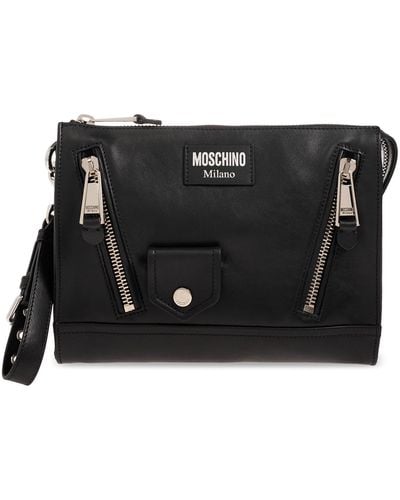 Moschino Handbag With Logo, - Black