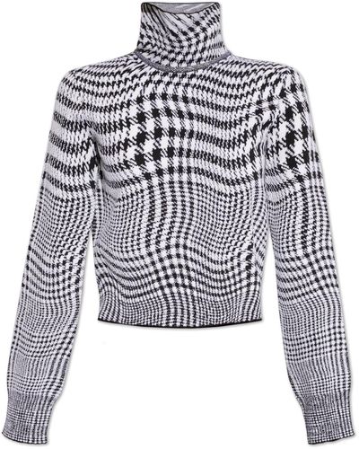 Burberry Top With Jacquard Pattern, - White