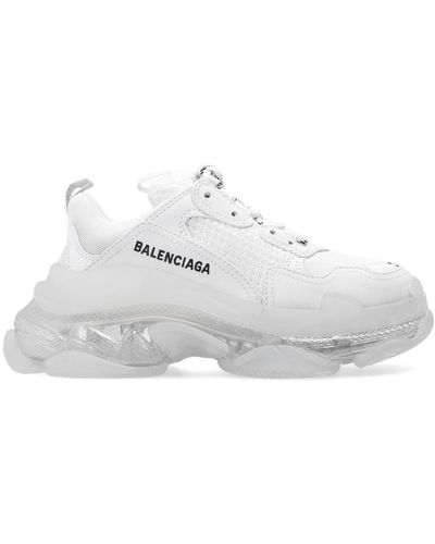 Balenciaga Triple S Sole Faux-leather And Mesh Trainers - White