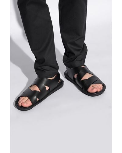 Giorgio Armani Leather Sandals, - Black