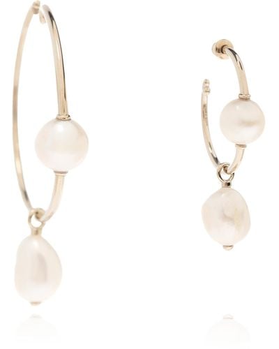 Chloé Hoop Earrings Of Different Sizes, - White