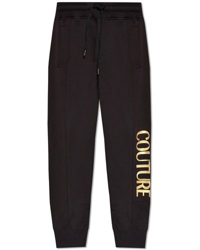 Versace Sweatpants With Logo, - Black