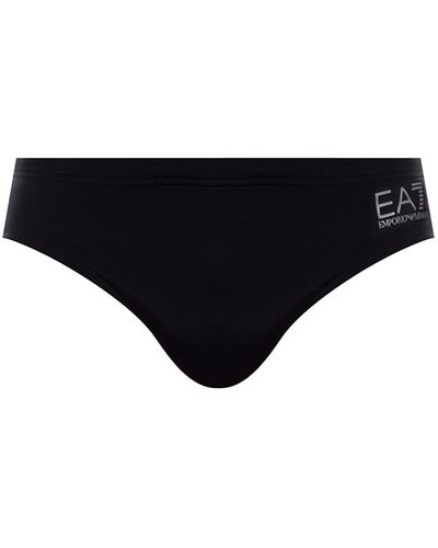EA7 Branded Swimming Briefs - Black