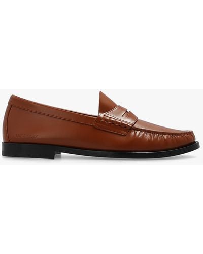 Burberry 'rupert' Leather Loafers, - Brown