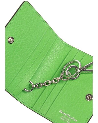 Acne Studios Card Holder With Logo, - Green