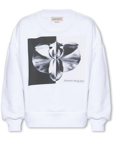 Alexander McQueen Floral-print Cotton Sweatshirt - White