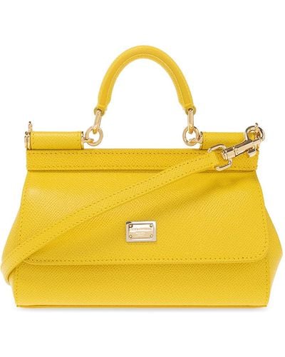 Dolce & Gabbana 'sicily Small' Shoulder Bag, - Yellow