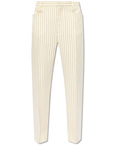 Tom Ford Pinstriped Pants, - White