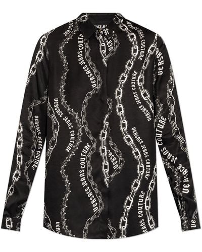 Versace Patterned Shirt, - Black