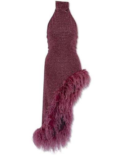 Oséree Ostrich Feather Dress, - Purple