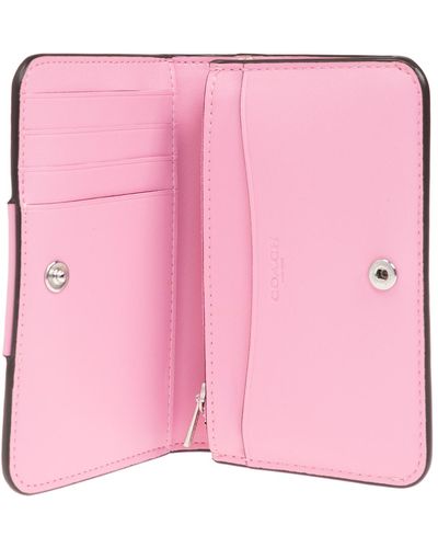 COACH Wallet With Logo, - Pink