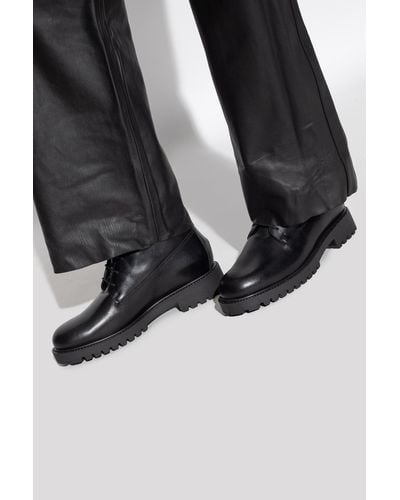 Totême Leather Combat Boots - Black
