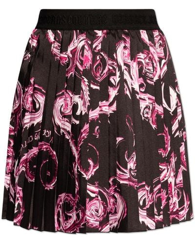 Versace Pleated Skirt By , - Red