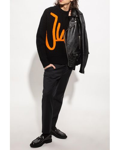 JW Anderson Wool Sweater With Logo - Black