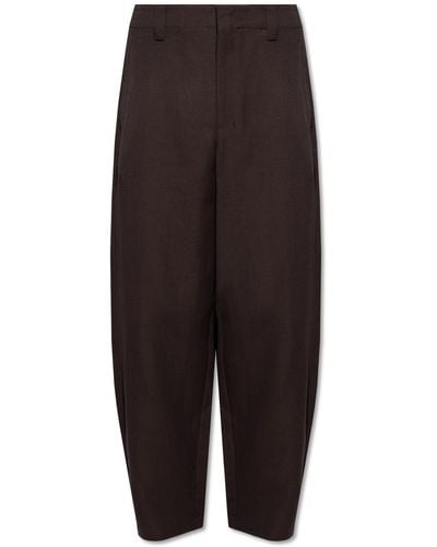 Lemaire Trousers With Wide Legs, - Brown