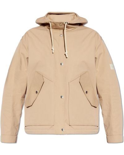 Yves Salomon Waterproof Jacket With Hood, - Natural