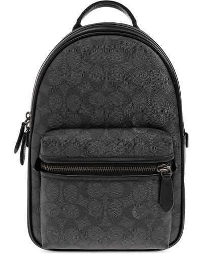 COACH 'charter' Backpack With Logo - Black