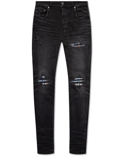 Amiri Jeans With Decorative Insert, - Black