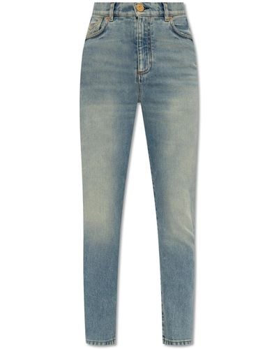 Balmain Jeans With Vintage Effect, - Blue