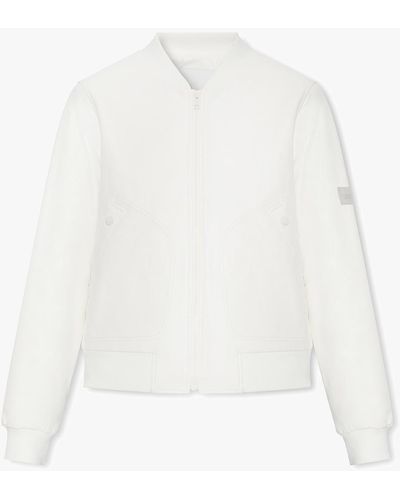 Yves Salomon Leather Bomber Jacket - White