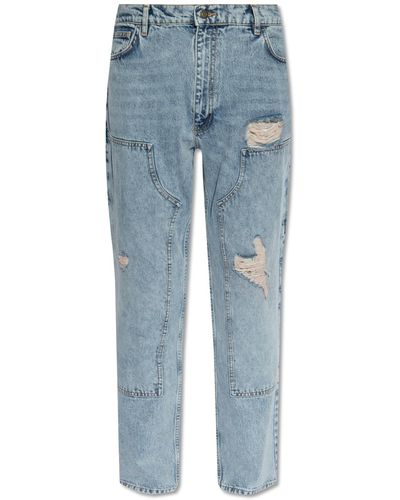 Moschino Jeans With Vintage Effect, - Blue